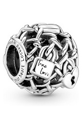 lovely silver openwork padlock Pandora baby charm